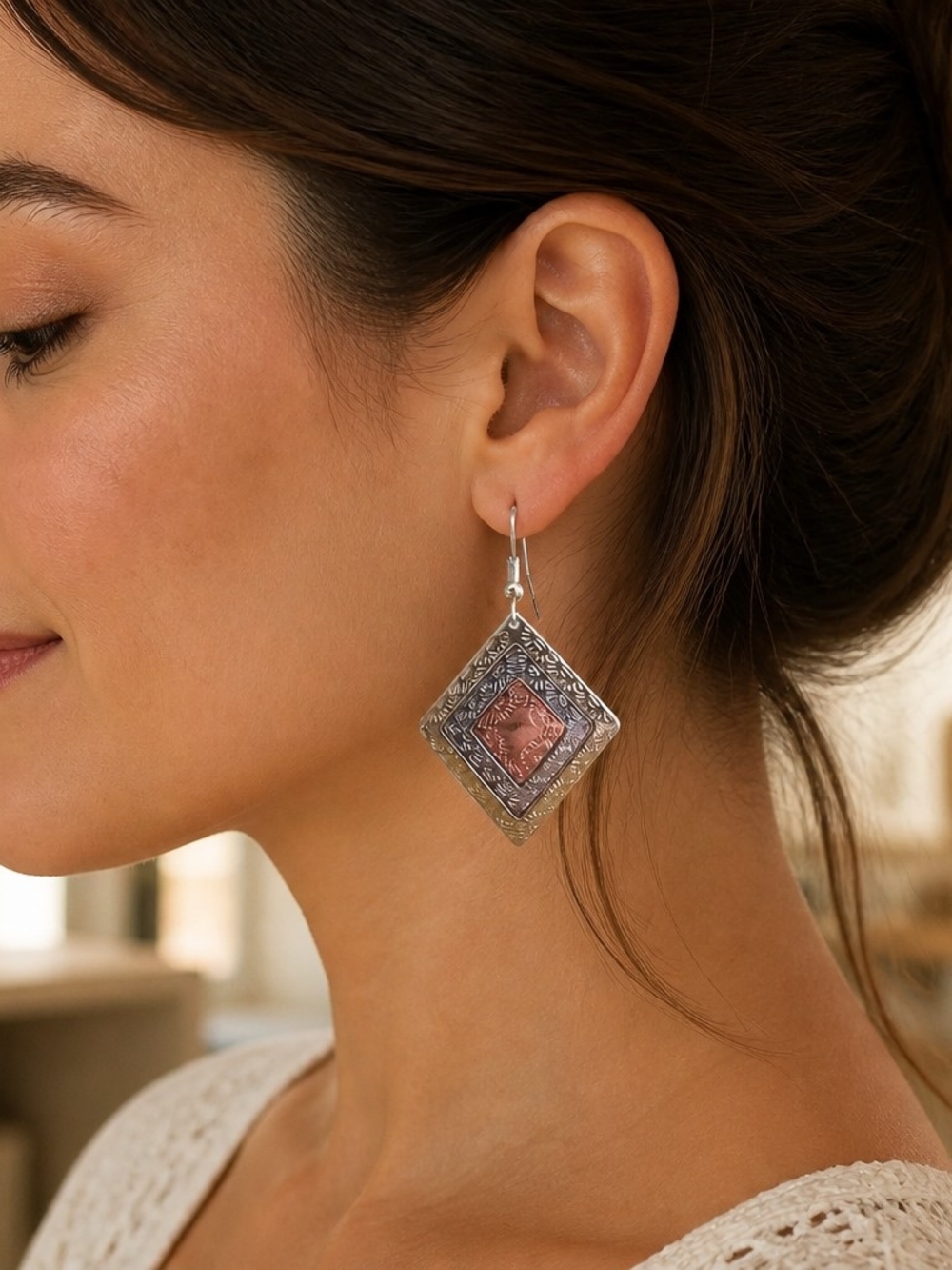 Disney Parks Square Dangle Earrings